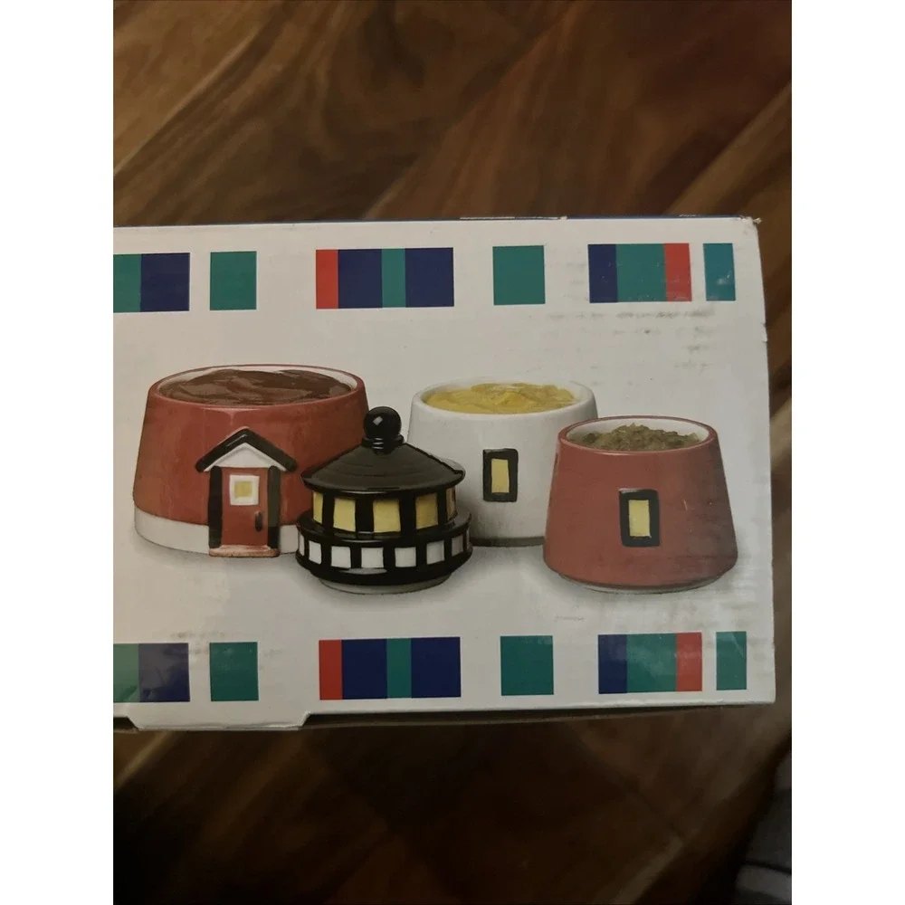 Boston Warehouse Lighthouse‎ Condiment Serving Storage Set Ceramic 12
